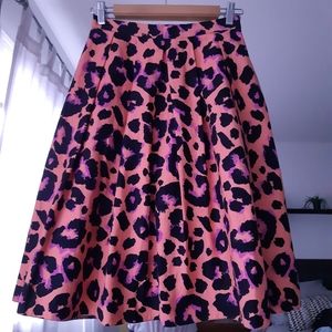 Pink Leopard Print Highwaisted Skirt